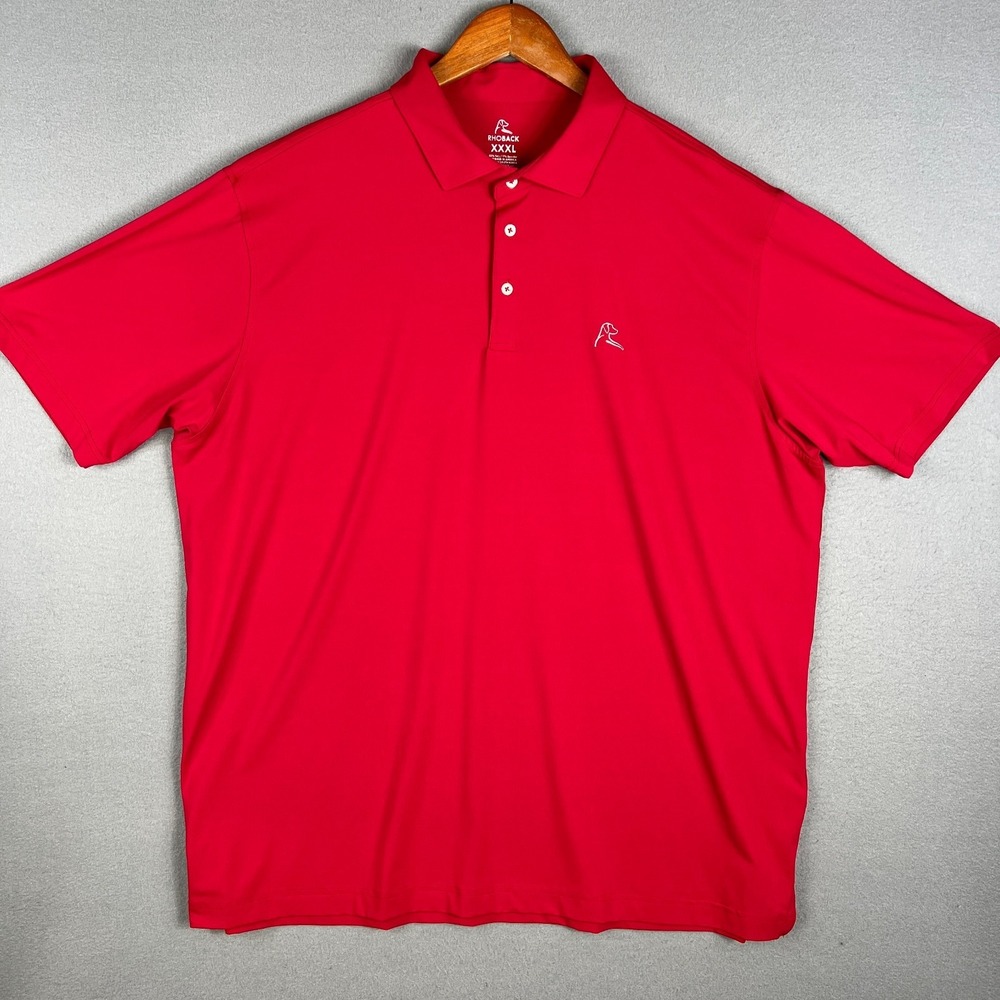 Rhoback Golf Polo Shirt Mens XXXL 3XL Red Stretch Performance UV Protection